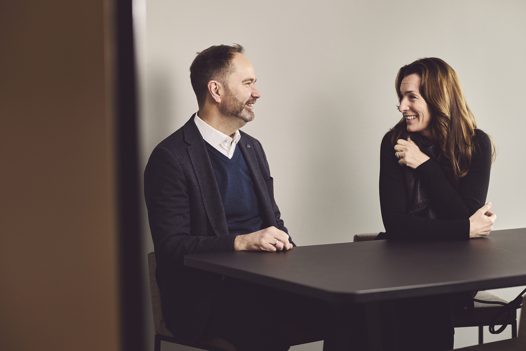 Daglig leder Kristin Sætevik Garborg sammen med gründer og partner Øistein Magnussen. Foto: Haakon Nordvik.